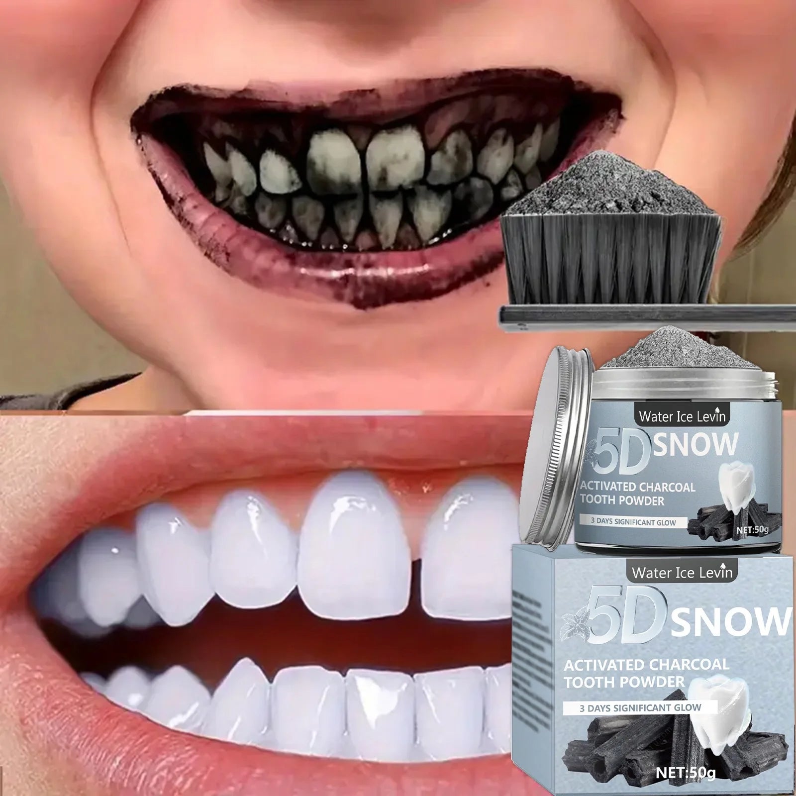5D Bamboo Charcoal Tooth Whitening Powder